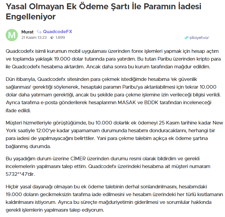 quadcode şikayet