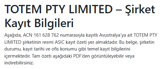 totem capital lisans