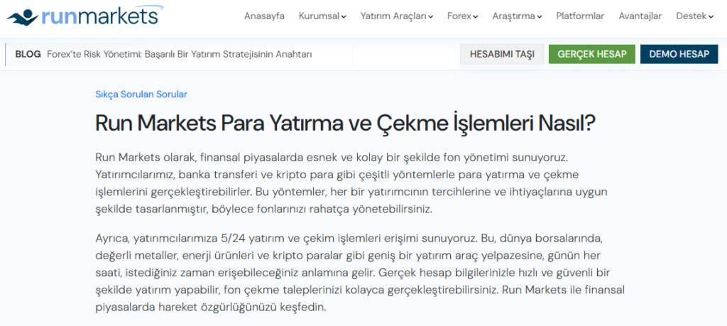 run markets ödeme yöntemleri